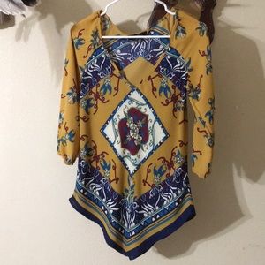 Small flowy multicolored dressy blouse size small